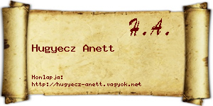Hugyecz Anett névjegykártya